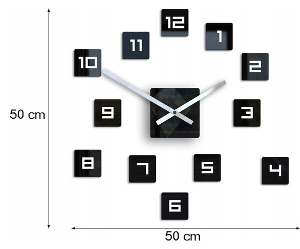 Zegar Ścienny w Stylu Nowoczesnym Akrylowy Cube Okrągły Kwarcowy