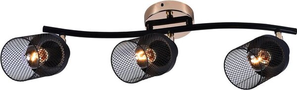 Czarno-złota potrójna lampa sufitowa druciana R2-A53