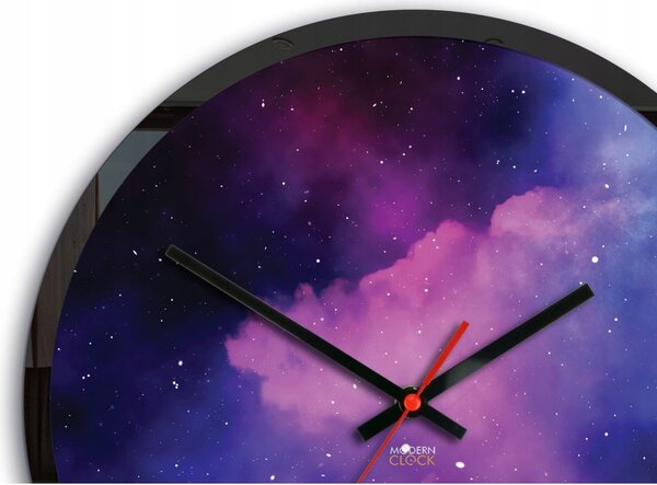 Zegar Ścienny ze Wzorem Galaktyki Akrylowy Galaxy Okrągły Kwarcowy