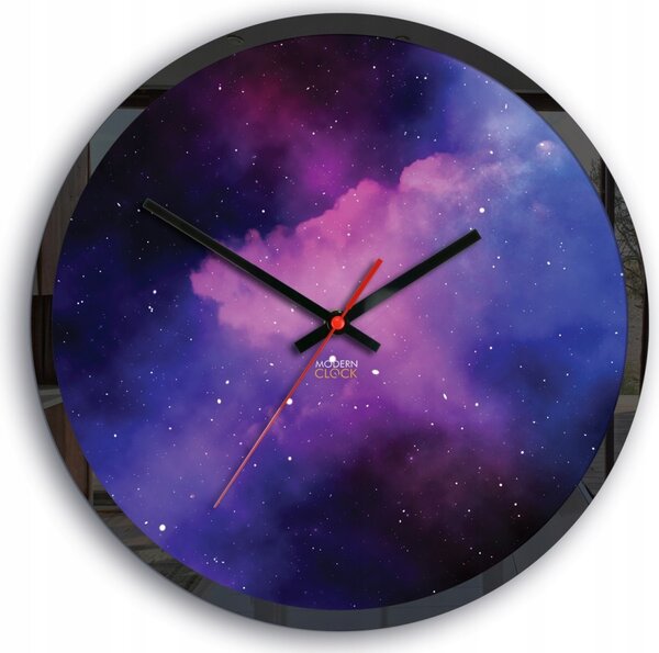 Zegar Ścienny ze Wzorem Galaktyki Akrylowy Galaxy Okrągły Kwarcowy