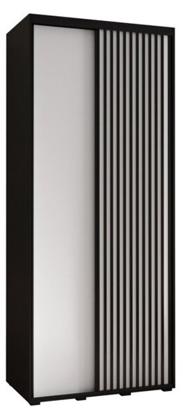 Szafa przesuwna wysoka Lanko 1 110, gł. 45 cm czarny + biały + czarny