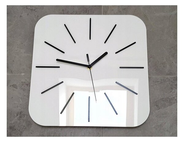 Zegar Ścienny Akrylowy Hipnotic 30cm biały White Okrągły Kwarcowy