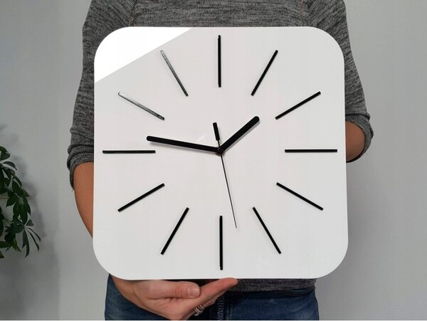 Zegar Ścienny Akrylowy Hipnotic 30cm biały White Okrągły Kwarcowy