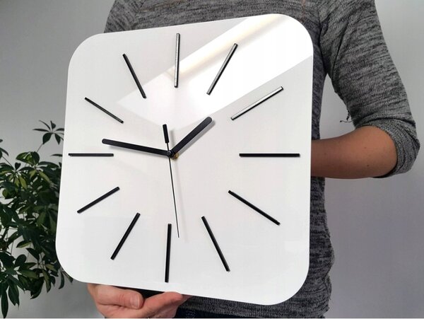 Zegar Ścienny Akrylowy Hipnotic 30cm biały White Okrągły Kwarcowy