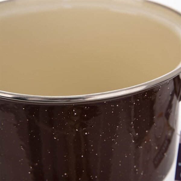 Emaliowany garnek z rantem i pokrywką BROWN 2,5 l
