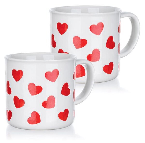 Zestaw kubków ceramicznych RED HEART 350 ml 2 szt