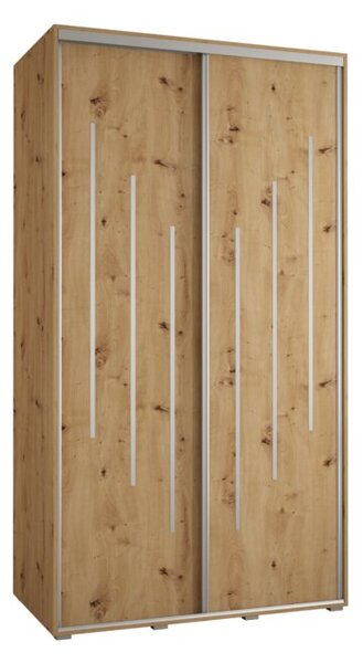 Szafa przesuwna wysoka Davos 8 130, gł. 45 cm artisan + artisan + srebrny