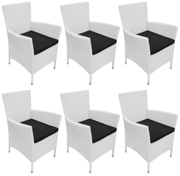 Zestaw 6 kremowych krzeseł do ogrodu – Edis 4X