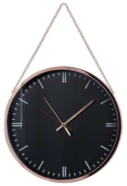 Wiszący zegar ścienny ø 30 cm nowoczesny bez numeracji czarny Bezas Beliani