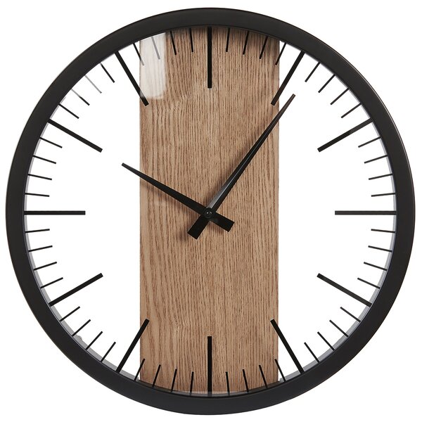 Zegar ścienny wiszący bez numeracji ø 38 cm nowoczesny design czarny Villora Beliani