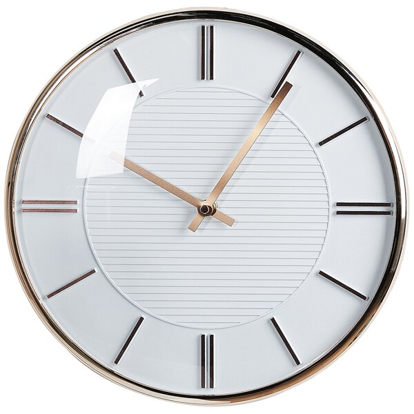 Zegar wiszący dekoracja glam ø 34 cm plastikowy do salonu bez numerów biały Daroca Beliani