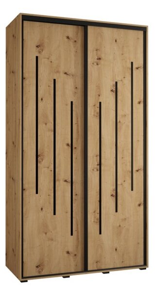 Szafa przesuwna wysoka Davos 8 130, gł. 45 cm artisan + artisan + czarny