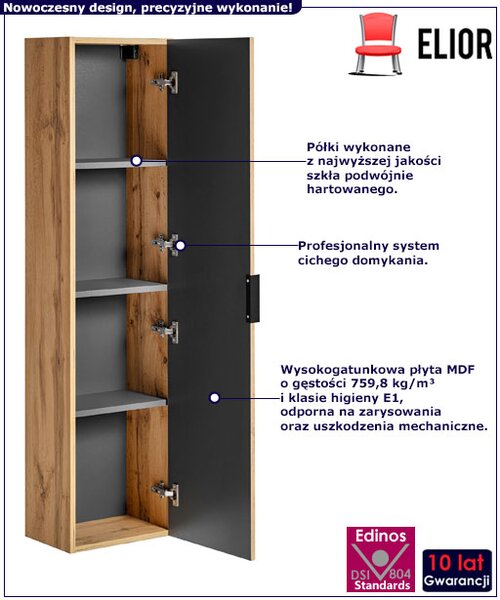 Słupek łazienkowy wiszący w kolorze dąb C9-D41
