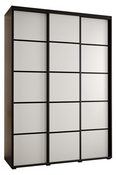 Szafa przesuwna wysoka Davos 4 180, gł. 45 cm czarny + biały + czarny