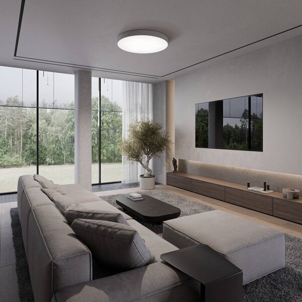 Lampa sufitowa Cleo 600 TEMAR LIGHTING, możliwość ściemniania, aluminiowy / szary / cynkowy, salon / jadalnia, metal, nowoczesny