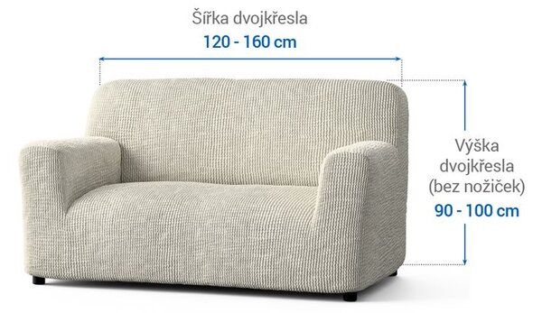 Bi-elastyczne pokrowce COSTINA śmietankowe kanapa dwuosobowa (sz. 120 - 160 cm)