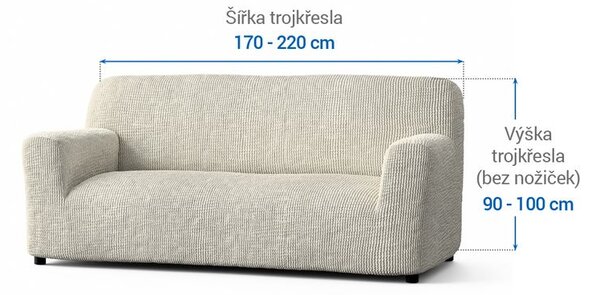 Bi-elastyczne pokrowce COSTINA śmietankowe kanapa trzyosobowa (sz. 170 - 220 cm)