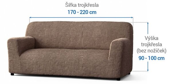 Bi-elastyczne pokrowce COSTINA orzeszkowe kanapa trzyosobowa (sz. 170 - 220 cm)