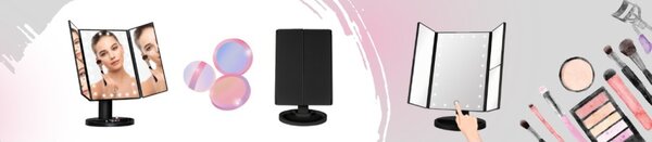 Lusterko Do MAKIJAŻU Podświetlane LED Kosmetyczne Stojące POWIĘKSZAJĄCE 3X!