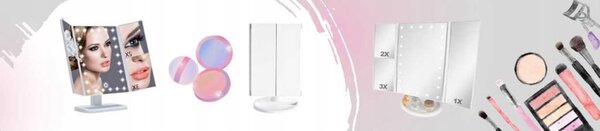 Lusterko Do MAKIJAŻU Podświetlane LED Kosmetyczne Stojące POWIĘKSZAJĄCE 3X!