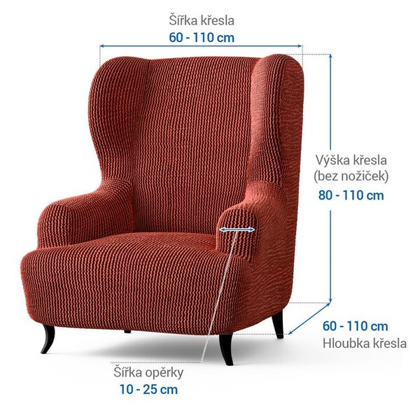 Bi-elastyczne pokrowce COSTINA miedziane fotel uszak (sz. 60 - 110 cm)