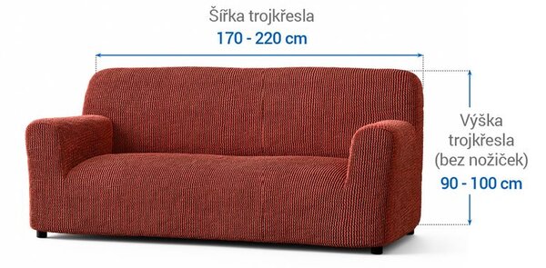 Bi-elastyczne pokrowce COSTINA miedziane kanapa trzyosobowa (sz. 170 - 220 cm)
