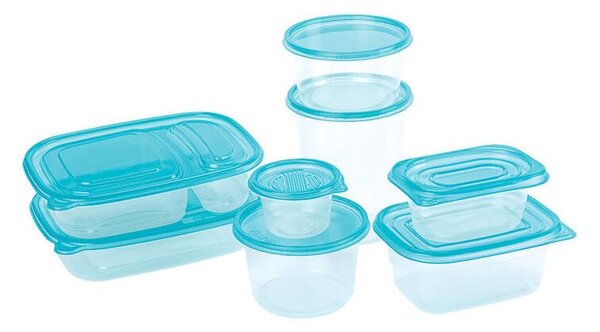 Duży zestaw pojemników plastikowych z pokrywkami 100 szt