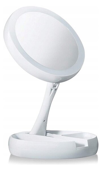 Lusterko do makijażu Podświetlane LED Powiększające 10X + 1X - DWUSTRONNE