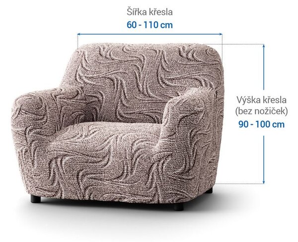 Bi-elastyczne pokrowce BRILLANTE brązowe fotel (sz. 60 - 110 cm)