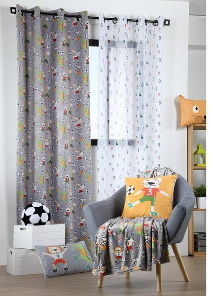 Zasłona zaciemniająca BLACKOUT FOTBAL szara 140 x 260 cm 1 szt