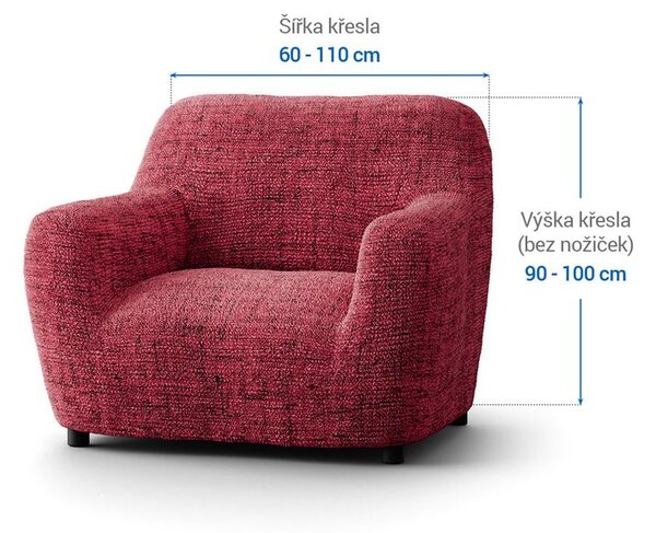 Bi-elastyczne pokrowce VITTORIA bordowe fotel (sz. 60 - 110 cm)