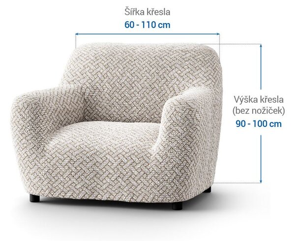 Bi-elastyczne pokrowce VENEZIA beżowe fotel (sz. 60 - 110 cm)