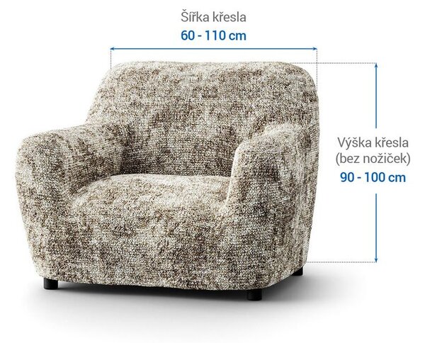 Bi-elastyczne pokrowce MARMO beżowe fotel (sz. 60 - 110 cm)