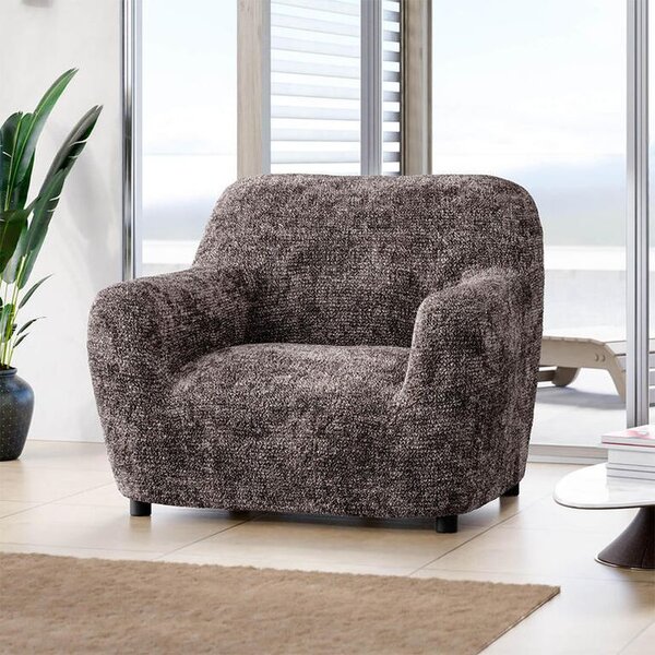 Bi-elastyczne pokrowce MARMO brązowe fotel (sz. 60 - 110 cm)
