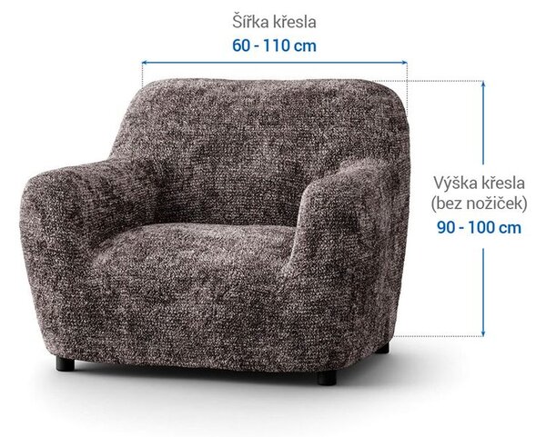 Bi-elastyczne pokrowce MARMO brązowe fotel (sz. 60 - 110 cm)