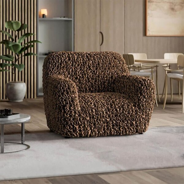 Bi-elastyczne pokrowce VELVET brązowe fotel (sz. 60 - 110 cm)