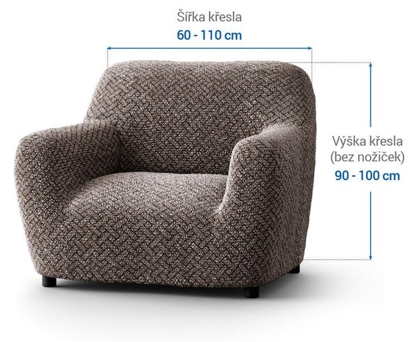 Bi-elastyczne pokrowce VENEZIA brązowe fotel (sz. 60 - 110 cm)