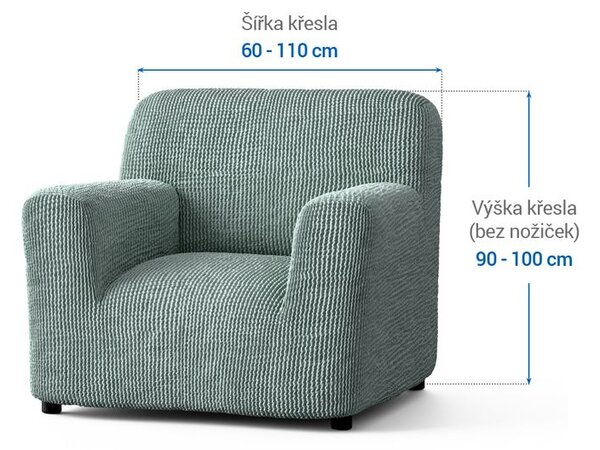 Bi-elastyczne pokrowce COSTINA miętowe fotel (sz. 60 - 110 cm)