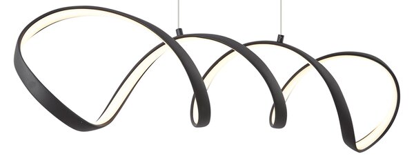 Designerska lampa wisząca czarna 100 cm z LED z 3-stopniową regulacją ściemniania - Wokkel