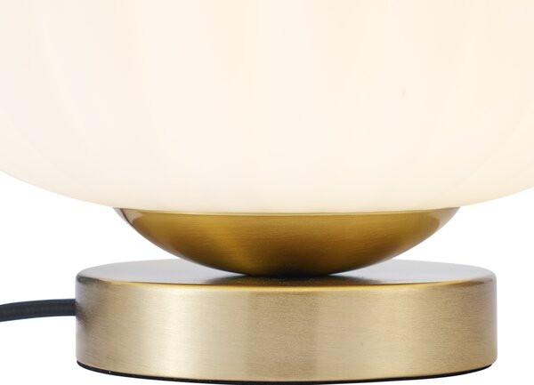 Designerska lampa stołowa mosiężna ze szkłem opalowym - Mochi