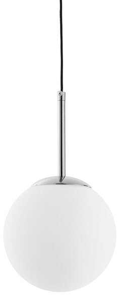 LAMPA WISZĄCA NOWOCZESNA CHROMOWANA BIAŁA KULA FREDICA 15