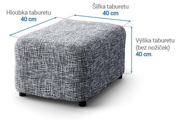 Bi-elastyczne pokrowce GRAFITI NOWE antracyt pufa (40 x 40 x 40 cm)
