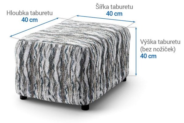 Bi-elastyczne pokrowce OCEANO NOWE szaroniebieskie pufa (40 x 40 x 40 cm)
