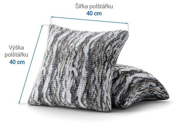 Bi-elastyczne pokrowce OCEANO NOWE szaroniebieskie poszewki na poduszkę 2 szt. (40 x 40 cm)