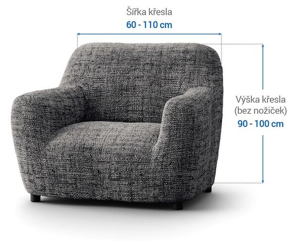 Bi-elastyczne pokrowce VITTORIA szare fotel (sz. 60 - 110 cm)