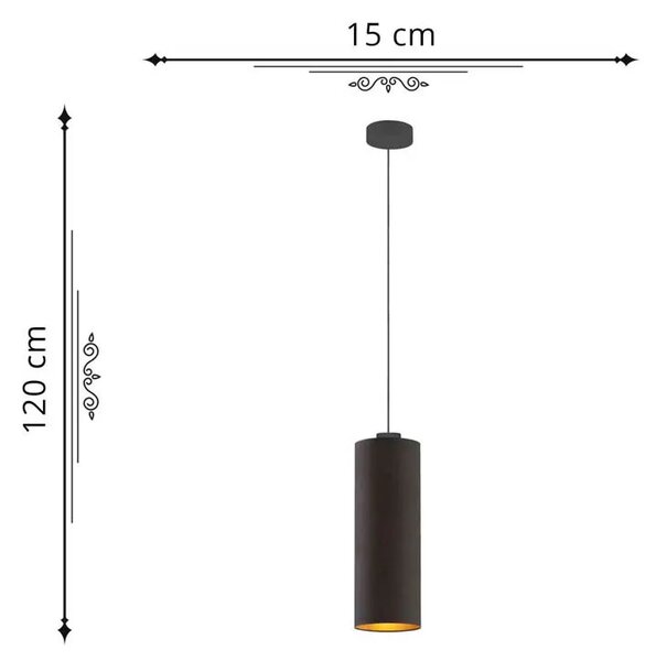 Pojedyncza lampa wisząca walec na czarnym stelażu - A0-R86