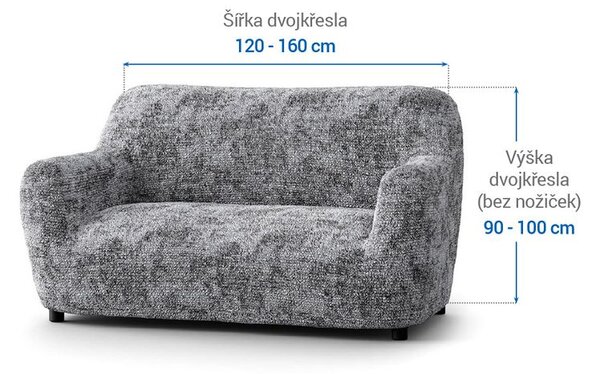 Bi-elastyczne pokrowce MARMO szare kanapa dwuosobowa (sz. 120 - 160 cm)