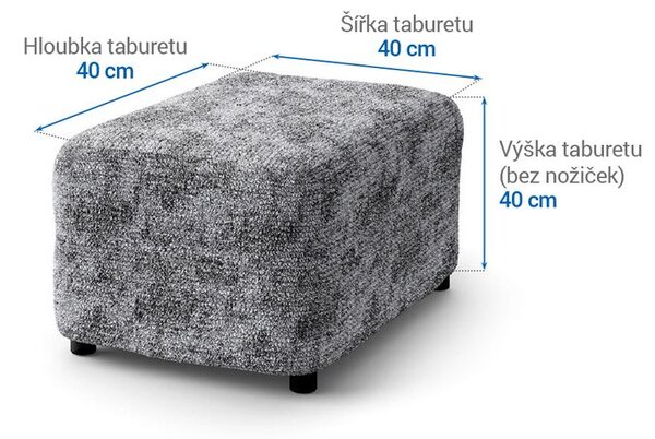 Bi-elastyczne pokrowce MARMO szare pufa (40 x 40 x 40 cm)