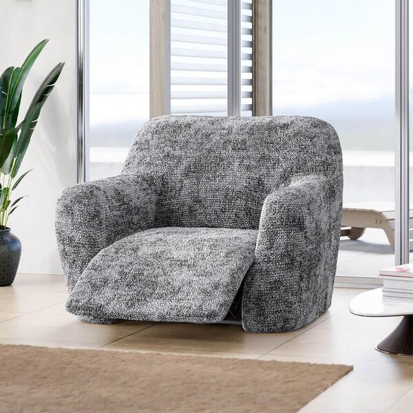 Bi-elastyczne pokrowce MARMO szare fotel relaks (sz. 70 - 90 cm)