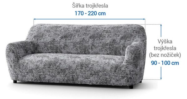 Bi-elastyczne pokrowce MARMO szare kanapa trzyosobowa (sz. 170 - 220 cm)